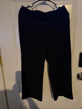 Soho Black Wide-Leg Pull-On Ponte Pants